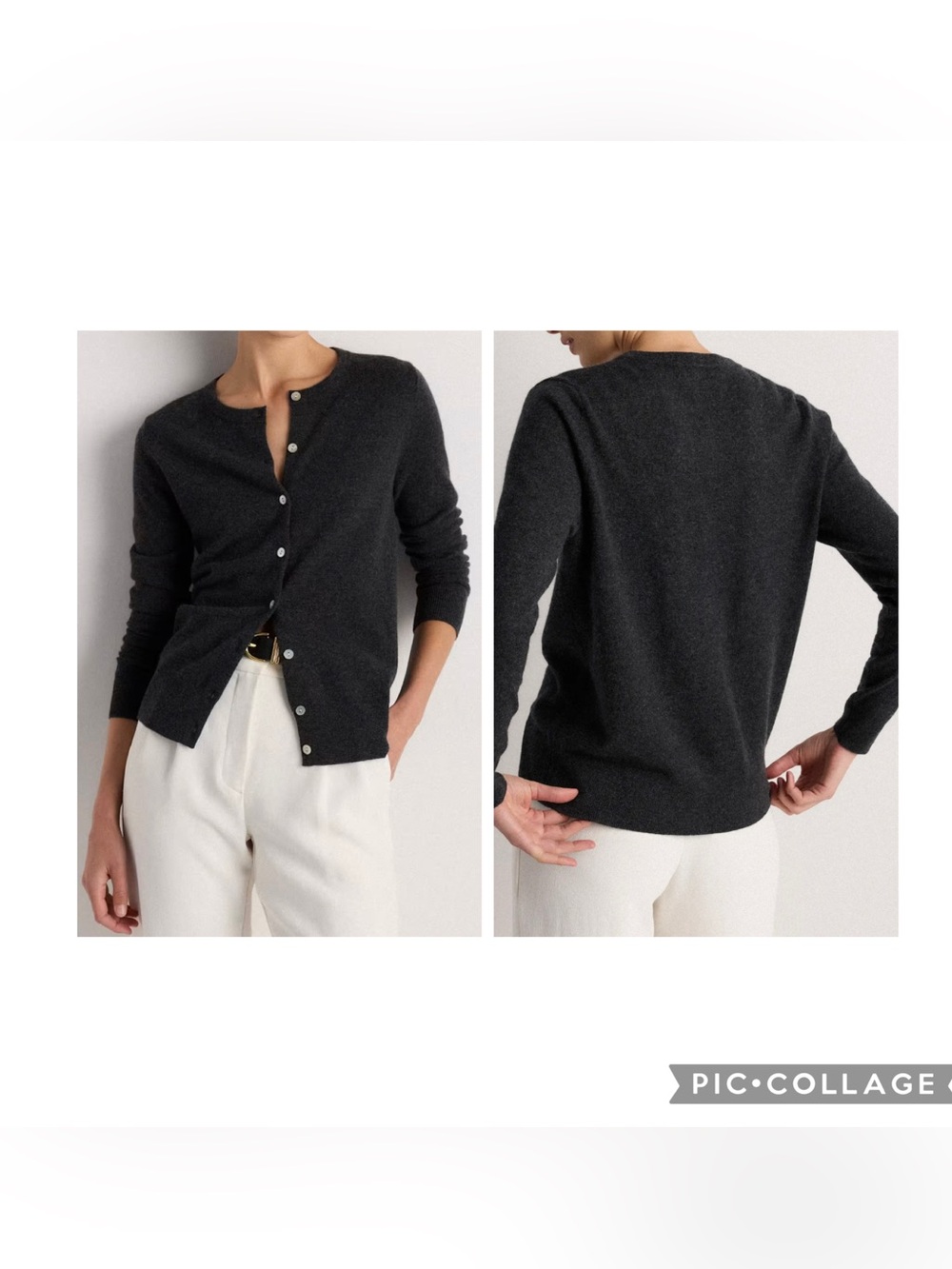 QUINCE Women’s Ivory 100% MONGOLIAN CASHMERE CARDIGAN SWEATER Round Neck Size XS